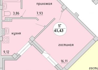 1-ком. квартира на продажу, 42 м2, Новосибирск, Тульская улица, 80С, метро Студенческая