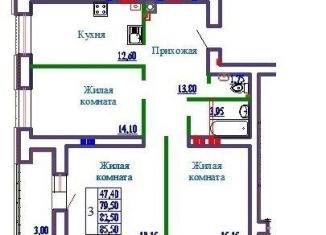 Продаю трехкомнатную квартиру, 85.5 м2, Иваново, Бакинский проезд