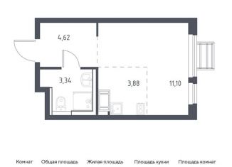 Продажа квартиры студии, 22.9 м2, деревня Мисайлово, микрорайон Пригород Лесное, к6