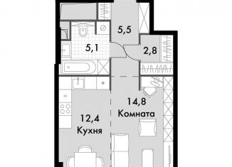 Продаю однокомнатную квартиру, 40.6 м2, Москва, ЖК Сидней Сити, жилой комплекс Сидней Сити, к5/1