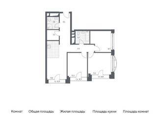 Продам 3-комнатную квартиру, 83.2 м2, Москва, жилой комплекс Новоданиловская 8, к2, Донской район