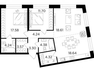 Продаю 3-ком. квартиру, 90.6 м2, Москва, метро Автозаводская, Симоновская набережная, 1с24