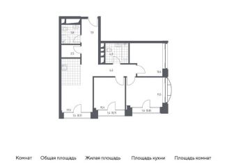 Продается трехкомнатная квартира, 75.8 м2, Москва, жилой комплекс Новоданиловская 8, к2, ЖК Новоданиловская 8