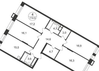 Продается 4-комнатная квартира, 112.5 м2, Московский, 7-я фаза, к2