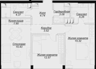 Двухкомнатная квартира на продажу, 65.3 м2, Москва, метро Марьина Роща, 4-я улица Марьиной Рощи, 12к2