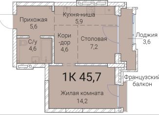 Продаю 1-ком. квартиру, 45.7 м2, Новосибирск, Овражная улица, 2А, метро Заельцовская