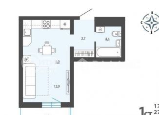 Продажа 1-ком. квартиры, 28 м2, Воронеж, ЖК Новое Подгорное