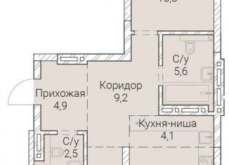 Продажа 2-ком. квартиры, 89.4 м2, Новосибирск, Овражная улица, 2А