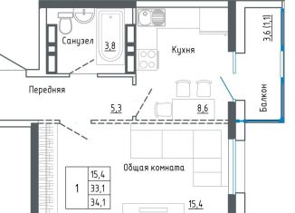 Продам 1-ком. квартиру, 36.4 м2, Уссурийск, улица Александра Францева, 42