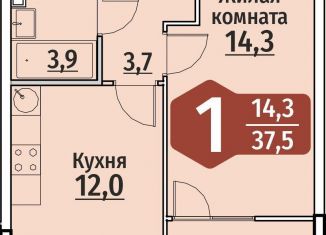 Продам 1-ком. квартиру, 37.5 м2, Чебоксары, ЖК Олимп, улица Энергетиков, поз4