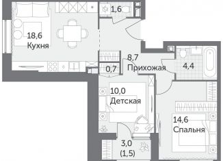 Продам 2-комнатную квартиру, 60.1 м2, Москва, ЖК Режиссёр