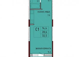 Продается квартира студия, 32.5 м2, Тульская область