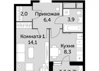 Продаю однокомнатную квартиру, 36.4 м2, посёлок Развилка, ЖК Римский