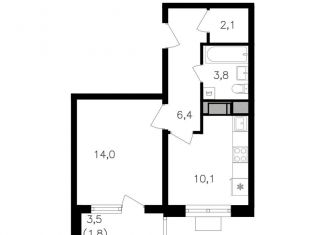 Продаю 1-ком. квартиру, 38.2 м2, Москва, метро Октябрьское поле