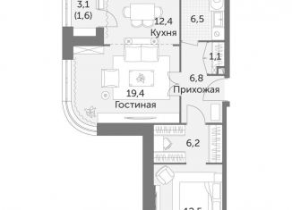 2-ком. квартира на продажу, 66.5 м2, Москва, ЖК Режиссёр