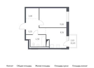 Продается 1-комнатная квартира, 34.2 м2, Ленинградская область, жилой комплекс Квартал Лаголово, 2
