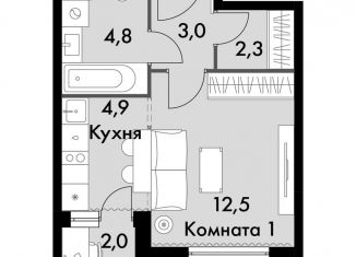 Продажа квартиры студии, 28.5 м2, посёлок Развилка, ЖК Римский