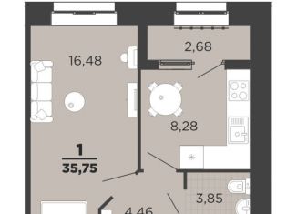 Продам 1-комнатную квартиру, 34.4 м2, Рязань