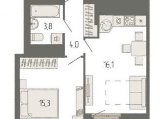 Продам 1-комнатную квартиру, 40.8 м2, Екатеринбург, метро Площадь 1905 года