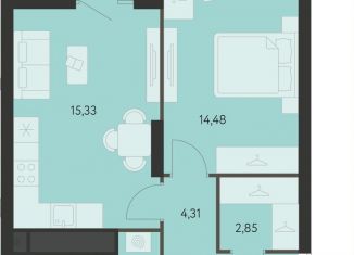 Продам однокомнатную квартиру, 48.1 м2, Екатеринбург