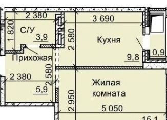 1-ком. квартира на продажу, 35.9 м2, Новосибирск, Калининский район, улица Столетова