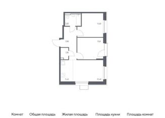 2-ком. квартира на продажу, 55.7 м2, Москва, ЮАО