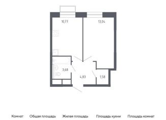 Продам однокомнатную квартиру, 33.9 м2, Балашиха, жилой квартал Новоград Павлино, к6