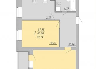 Продается двухкомнатная квартира, 69.7 м2, Тверская область
