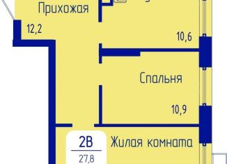 Двухкомнатная квартира на продажу, 55.9 м2, Красноярск