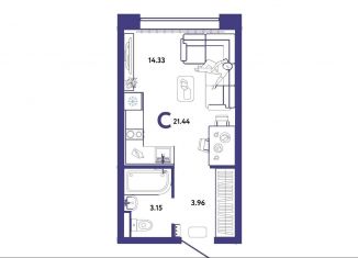 Продам квартиру студию, 21.4 м2, Тюмень, Калининский округ