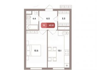 1-комнатная квартира на продажу, 40.8 м2, Москва, Рязанский район, Рязанский проспект, вл39