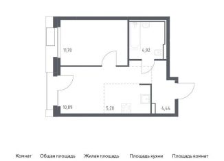 1-комнатная квартира на продажу, 37.2 м2, Москва, метро Зябликово