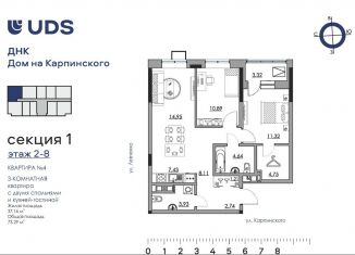 Продам 3-комнатную квартиру, 73.3 м2, Пермский край, Луньевская улица