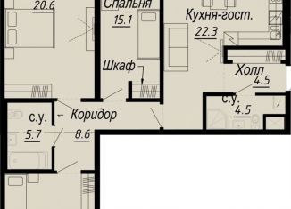 Продам трехкомнатную квартиру, 105.1 м2, Санкт-Петербург, набережная реки Карповки, 27В