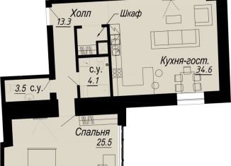 1-комнатная квартира на продажу, 80.5 м2, Санкт-Петербург, метро Петроградская, набережная реки Карповки, 27В