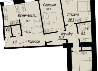 Продается 3-ком. квартира, 119.4 м2, Санкт-Петербург, набережная реки Карповки, 27В