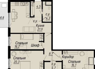 Продажа трехкомнатной квартиры, 99.7 м2, Санкт-Петербург, Петроградский район, набережная реки Карповки, 27В