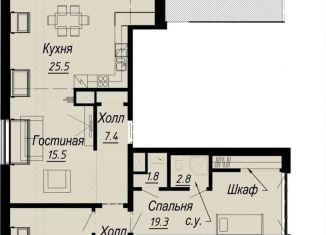 3-комнатная квартира на продажу, 125.4 м2, Санкт-Петербург, набережная реки Карповки, 27В, Петроградский район