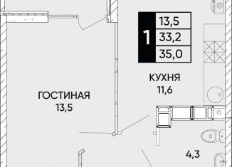 Продаю 1-комнатную квартиру, 35 м2, Ростов-на-Дону