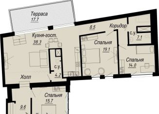 Трехкомнатная квартира на продажу, 131.3 м2, Санкт-Петербург, набережная реки Карповки, 27В, набережная реки Карповки