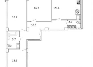 Продам 3-комнатную квартиру, 99.7 м2, Санкт-Петербург, Комендантский проспект, 65, Комендантский проспект