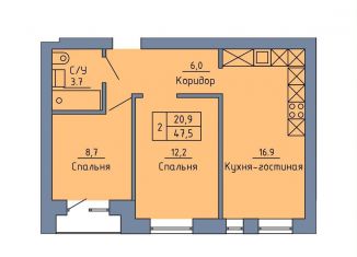 Продам двухкомнатную квартиру, 60 м2, Оренбург, Промышленный район, Станочный переулок, 19