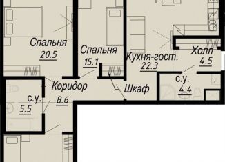 Продаю трехкомнатную квартиру, 99.8 м2, Санкт-Петербург, набережная реки Карповки, 27В