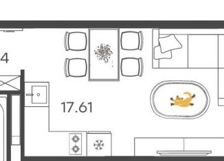 Продажа 1-комнатной квартиры, 27.6 м2, Ульяновская область, улица Александра Невского, 4Бк3