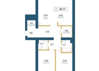 Продаю трехкомнатную квартиру, 88.8 м2, Красноярск