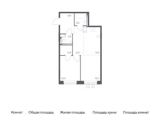 Однокомнатная квартира на продажу, 49.7 м2, деревня Мисайлово, микрорайон Пригород Лесное, к12.1