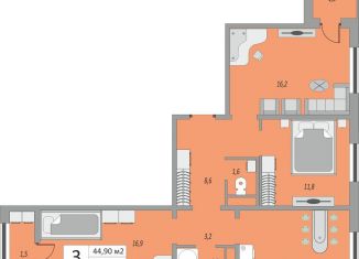 Продам 3-комнатную квартиру, 78.5 м2, Оренбург, жилой комплекс Осенний Лист, 6, ЖК Осенний Лист