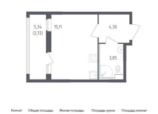 Продам квартиру студию, 26 м2, деревня Новосаратовка
