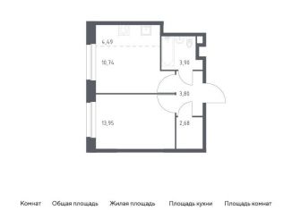 Продается 2-комнатная квартира, 39.6 м2, рабочий посёлок Воскресенское, площадь Ленина