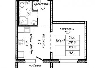 Продаю 1-комнатную квартиру, 30 м2, Новосибирск, ЖК Азимут, улица Связистов, 162к2с